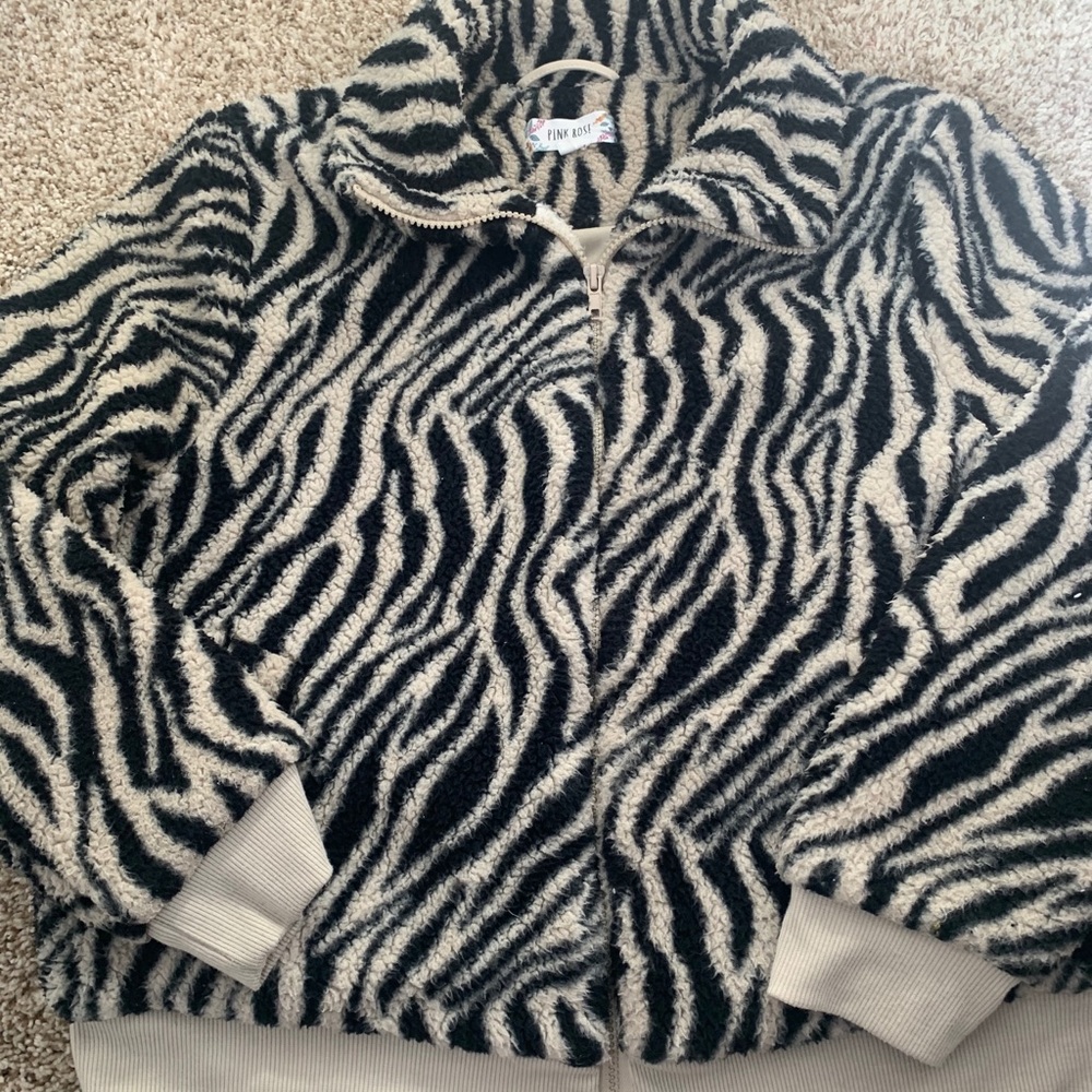 Zebra fur jacket